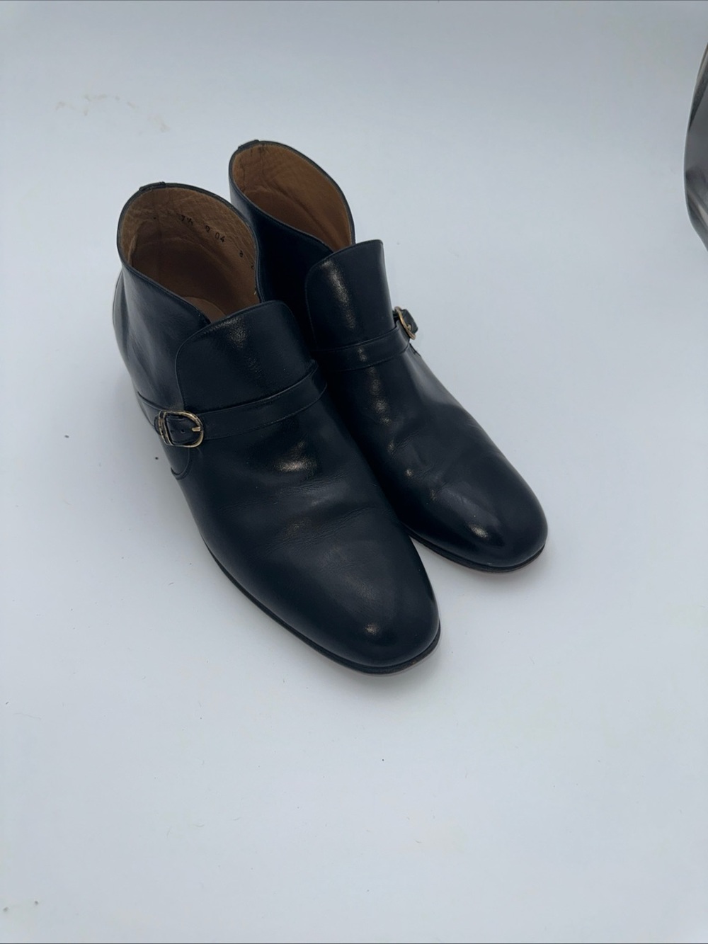 Bruno Magli Black Leather Chukka Boots with Buckle Strap